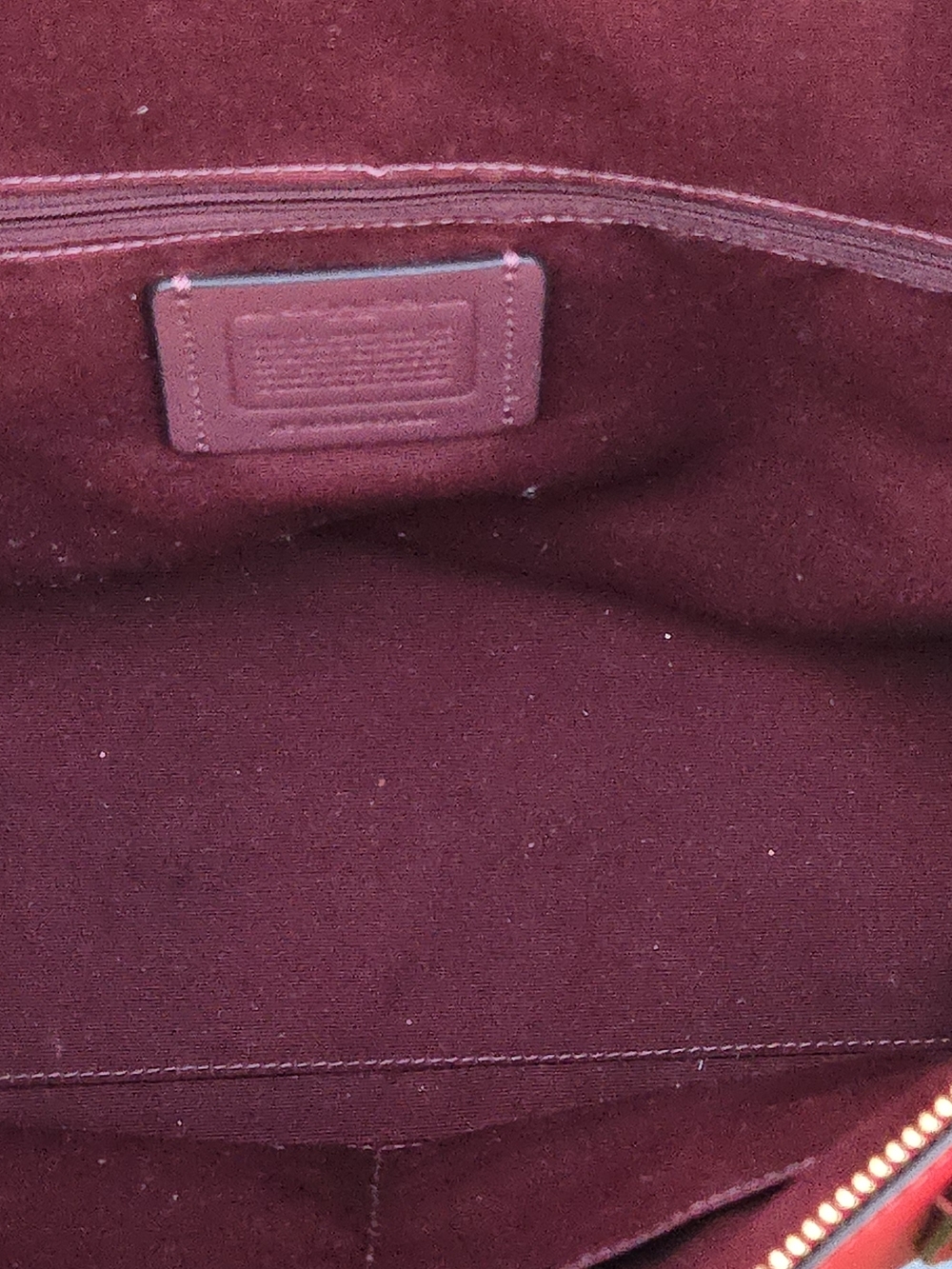COACH Red Leather Tote Bag - Classic Shoulder Handbag - Picture 3 of 14